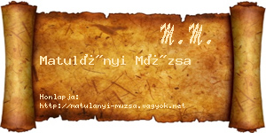 Matulányi Múzsa névjegykártya